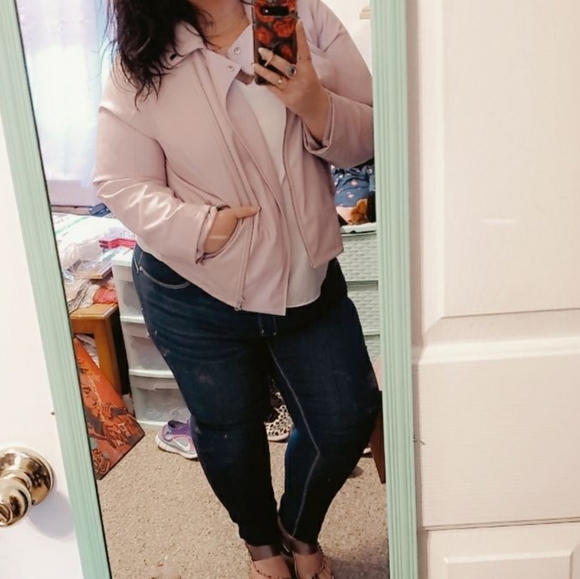 Lavender leather jacket - Picture 6 of 7